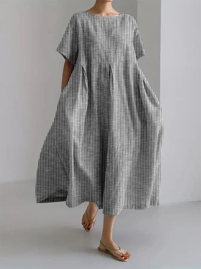 BIANCA | Abito Lungo Casual con Taglio Comodo e Stile Rétro per Ogni Giorno
