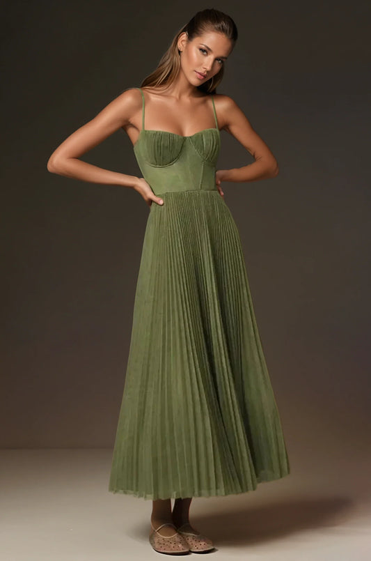 Paulina™ - Abito midi con scollo svasato