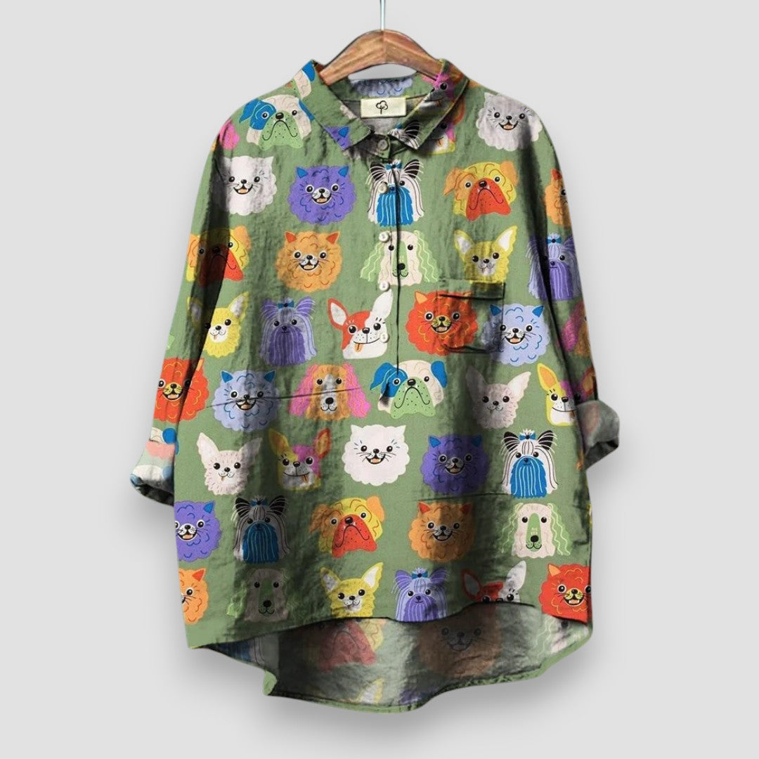 Mimi™ | Camicia Femminile con Design di Cane Unico