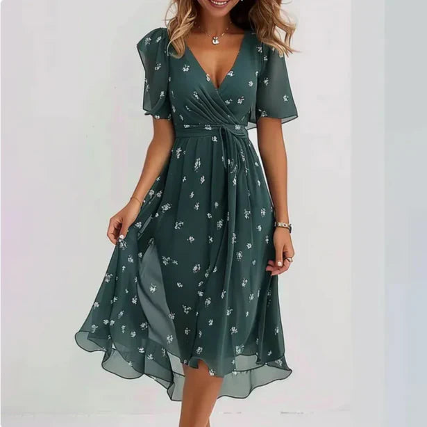 Celia™  | Abito Maxi Elegante con Scollo a V Profondo