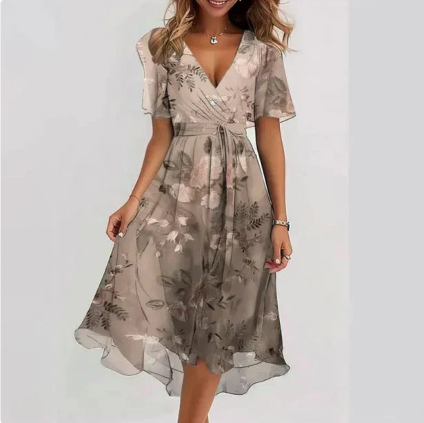 Celia™  | Abito Maxi Elegante con Scollo a V Profondo