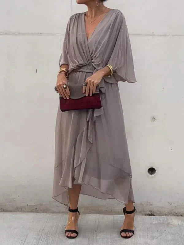 Mia™ | Abito con scollo a V in mussola di seta